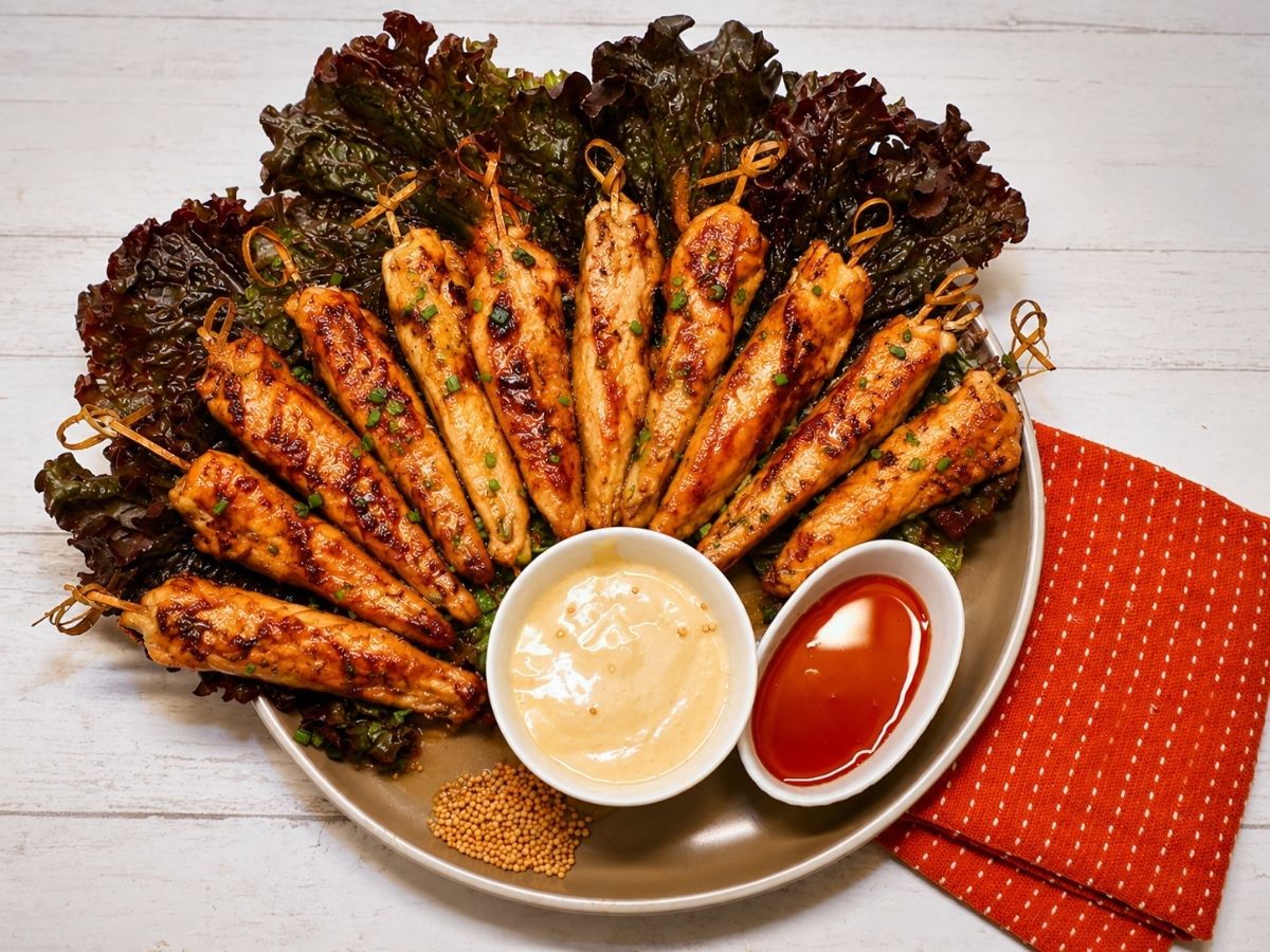 Sweet Bourbon Chicken Skewers