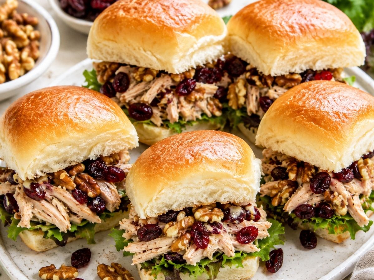 Cranberry Walnut Chicken Salad Sliders